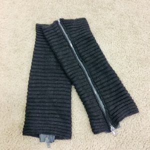Charcoal Gray Back Zip Up Leg Warmers